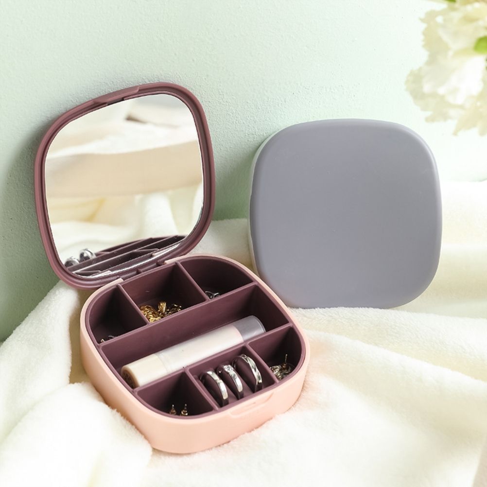 Travel Jewellery Box Portable Small Jewellery Box Organizer with Mirror Mini Jewelry Storage Case for Rings Earrings Necklaces Gifts - Image 7