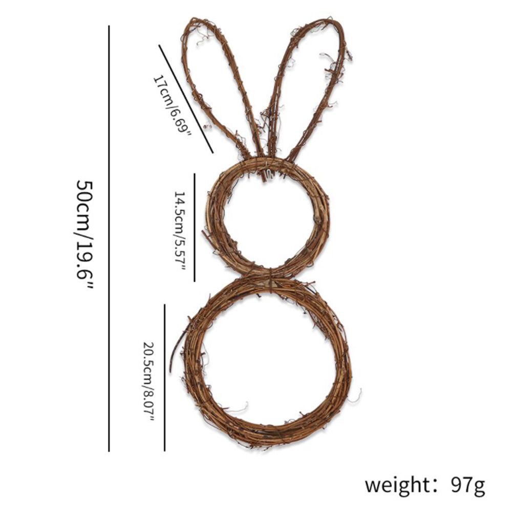 DIY Bunny Shaped Grapevine Wreath Easter Bunny Wreath Foldable Rabbit Rattan Garland for Courtyard and Lawn Decor - Image 2