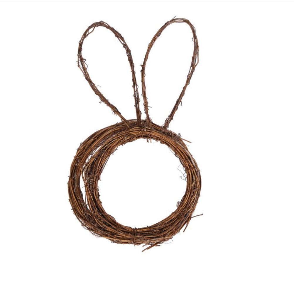 DIY Bunny Shaped Grapevine Wreath Easter Bunny Wreath Foldable Rabbit Rattan Garland for Courtyard and Lawn Decor - Image 3