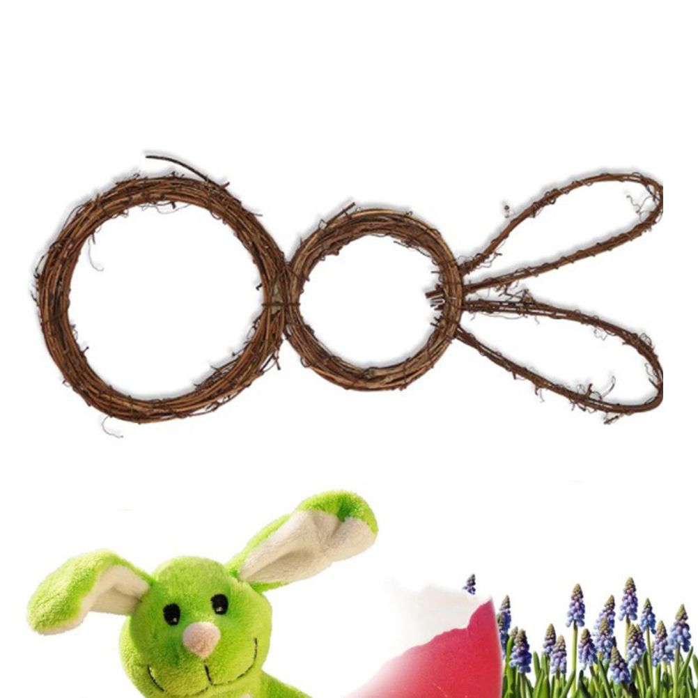 DIY Bunny Shaped Grapevine Wreath Easter Bunny Wreath Foldable Rabbit Rattan Garland for Courtyard and Lawn Decor - Image 7