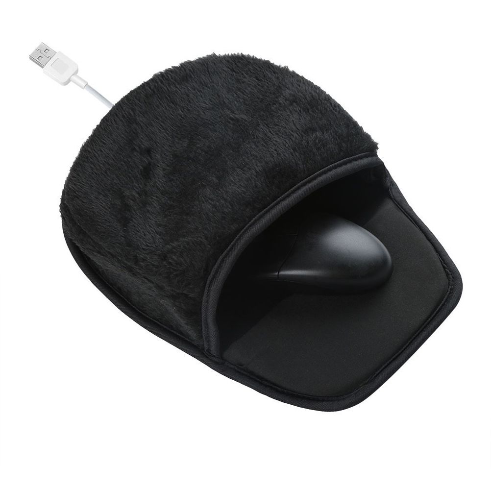 USB Heated Mouse Pad Winter Plush Hand Warmer with Wrist Rest Mat Heating Mousepad for Office Home Computer Laptop Work - Image 2