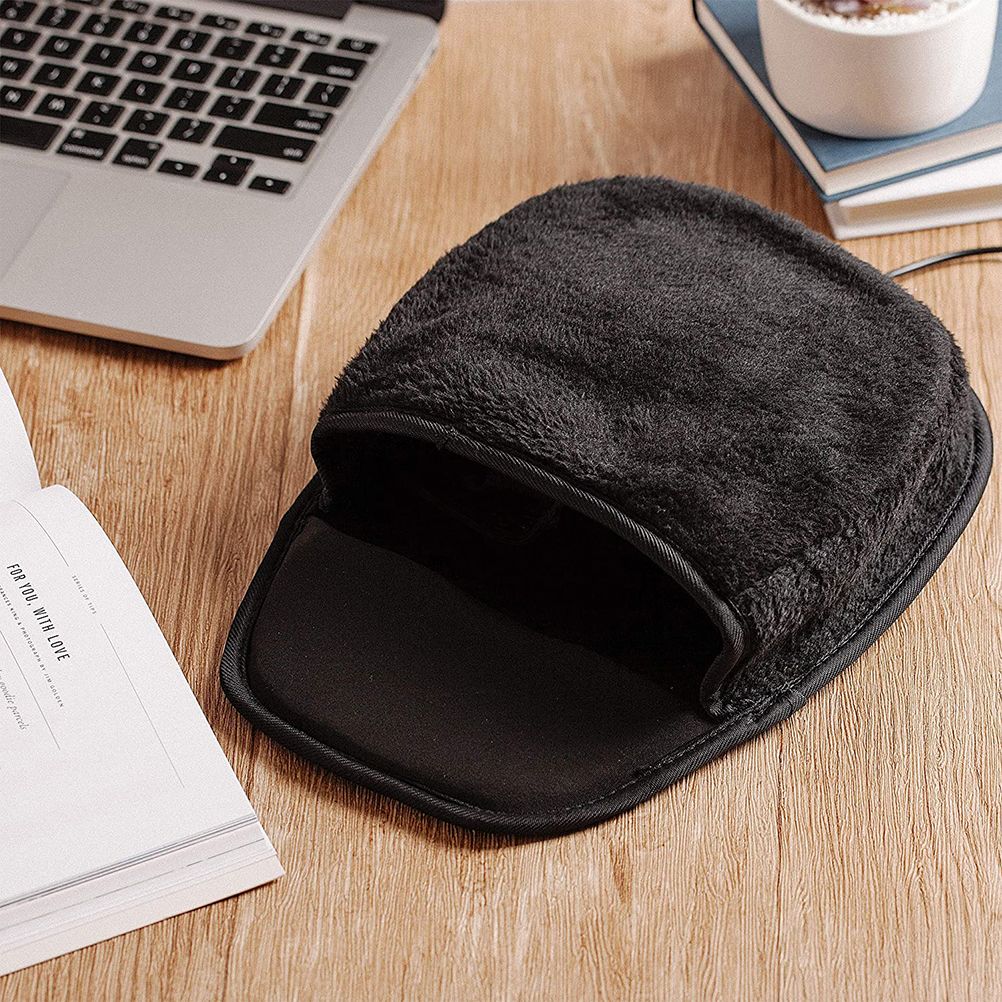 USB Heated Mouse Pad Winter Plush Hand Warmer with Wrist Rest Mat Heating Mousepad for Office Home Computer Laptop Work - Image 5