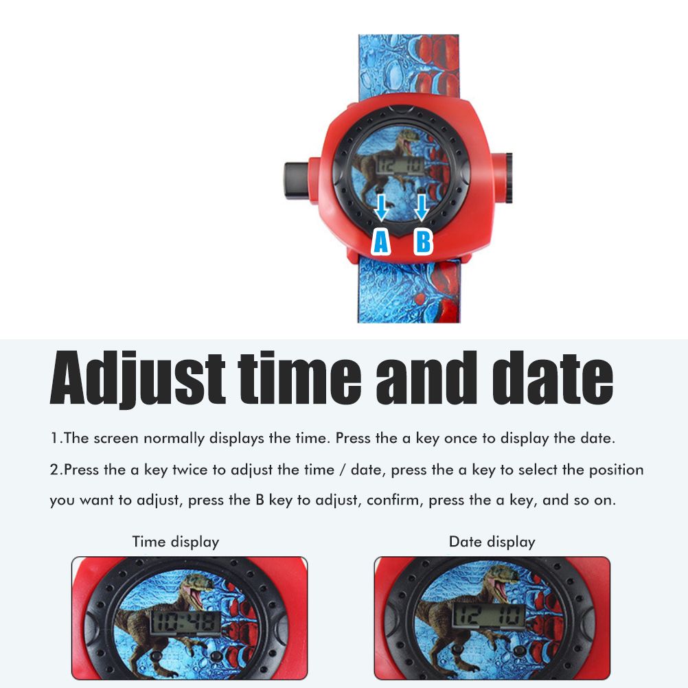 Children Projector Watch 3D 24 Pattern Dinosaur Projector Kids Story Educational Toy for Children Birthday Gifts - Image 5