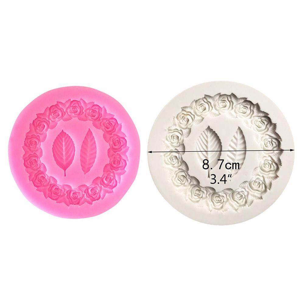 Rose Wreath with Leaves Fondant Mold DIY Silicone Molds for Wedding Valentine Party Baking Decoration - Image 6