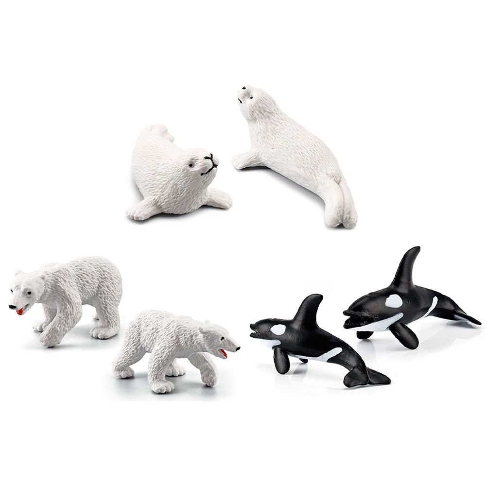 18PCS Polar Arctic Animal Toy Figurines Set Includes White Wolf White Owl White Arctic Rabbit Arctic Husky and Igloo Simulation Animal Model Gift for Kids - Image 3