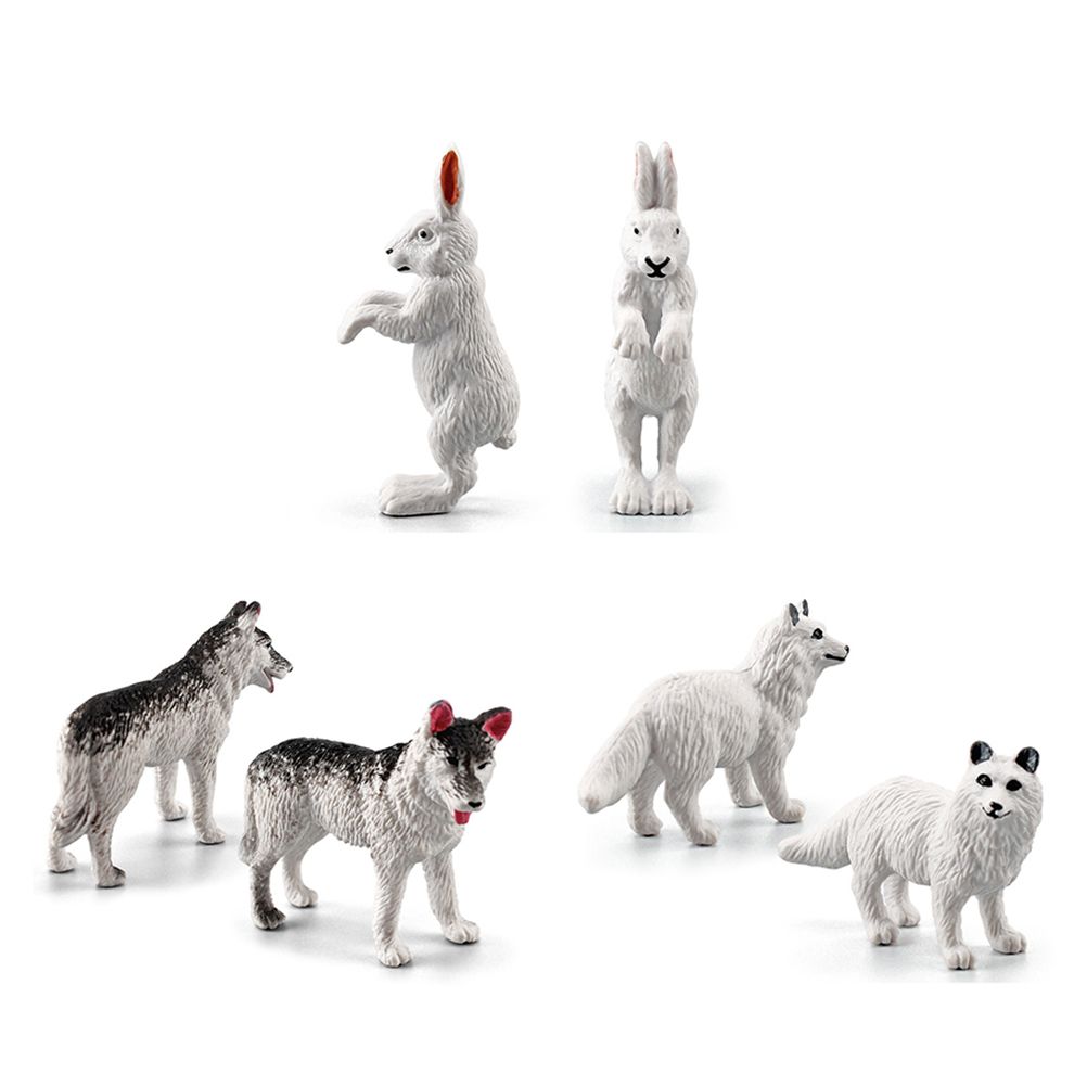 18PCS Polar Arctic Animal Toy Figurines Set Includes White Wolf White Owl White Arctic Rabbit Arctic Husky and Igloo Simulation Animal Model Gift for Kids - Image 4