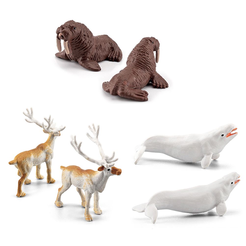 18PCS Polar Arctic Animal Toy Figurines Set Includes White Wolf White Owl White Arctic Rabbit Arctic Husky and Igloo Simulation Animal Model Gift for Kids - Image 6
