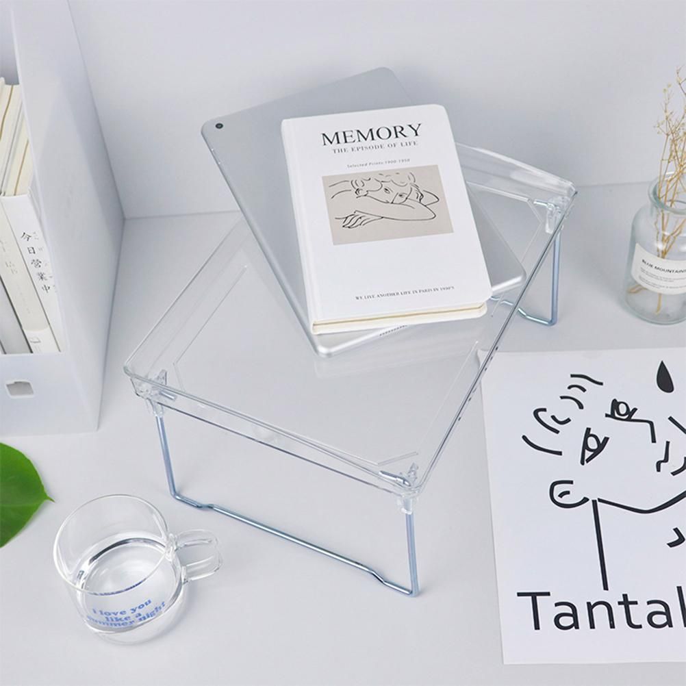 Large Capacity Desktop Storage Rack Clear Acrylic Kitchen Shelf Single Layer Office Desktop File Organizer - Image 3