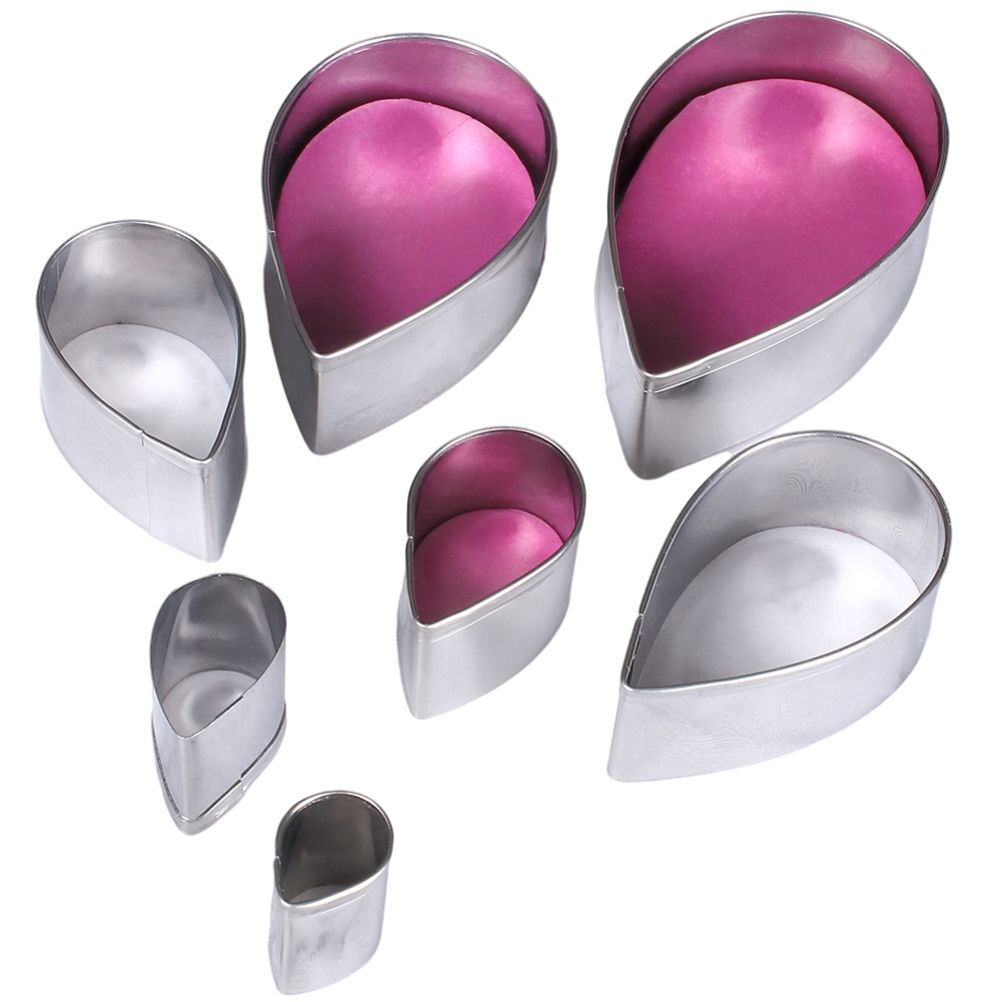 7Pcs/Set Rose Cutter Stainless Steel Water Drop Shape Fondant Flower Molds Petal Stencils Cutter Cake Decoration Tools - Image 8