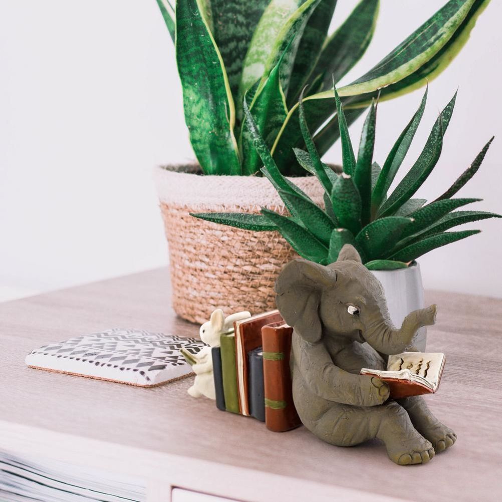 Elephant and Rabbit Statue Bookend Figurines Ornaments Resin Animal Figurines Decor for Home Decorations - Image 7