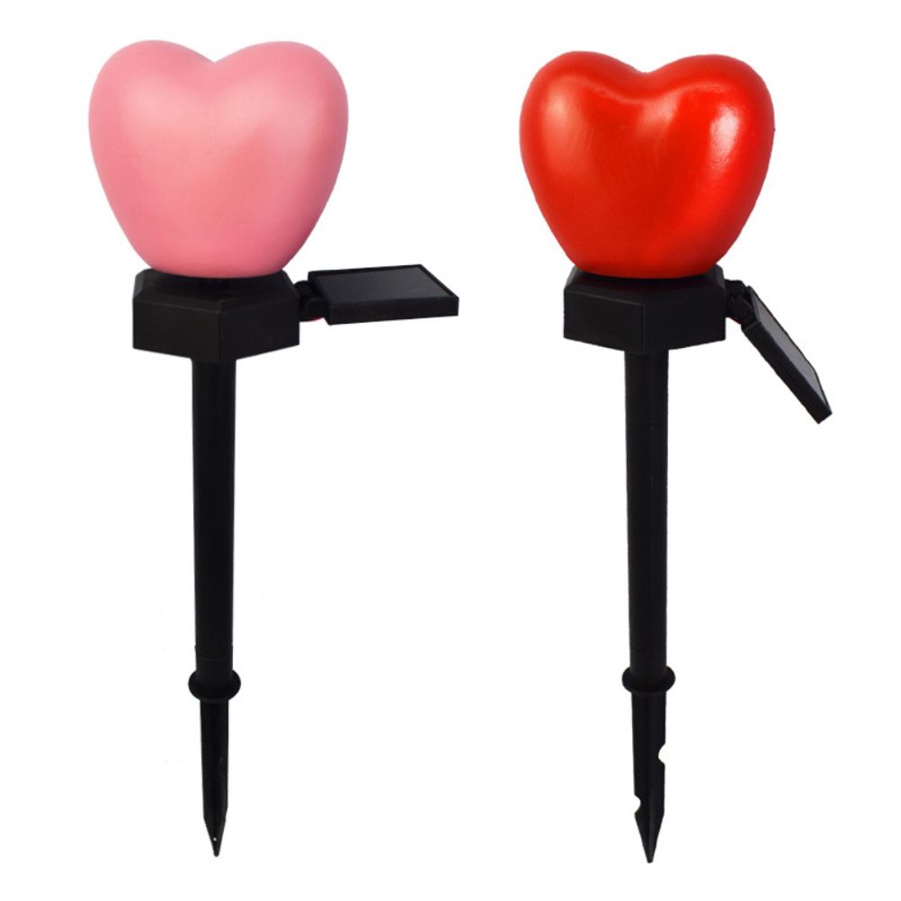 Outdoor Solar Garden Stake Lights Waterproof Solar Red Heart Shaped Pathway Lamps Landscape Lamp for Garden Lawn Decor - Image 3