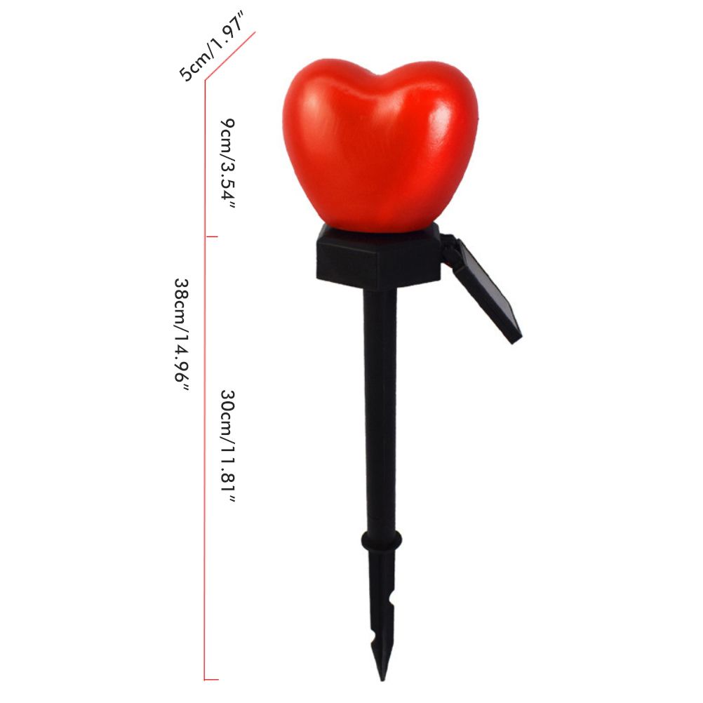 Outdoor Solar Garden Stake Lights Waterproof Solar Red Heart Shaped Pathway Lamps Landscape Lamp for Garden Lawn Decor - Image 4