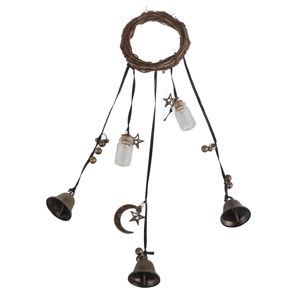Witch Wind Chimes Wreath Handmade Witch Bells Protection Door Hangers Hanging Witch Bells Wind Chimes for Home Door - Image 1
