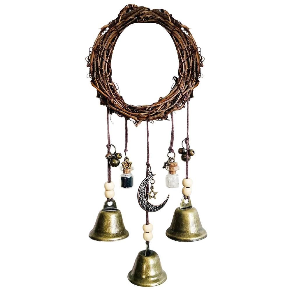 Witch Wind Chimes Wreath Handmade Witch Bells Protection Door Hangers Hanging Witch Bells Wind Chimes for Home Door - Image 2