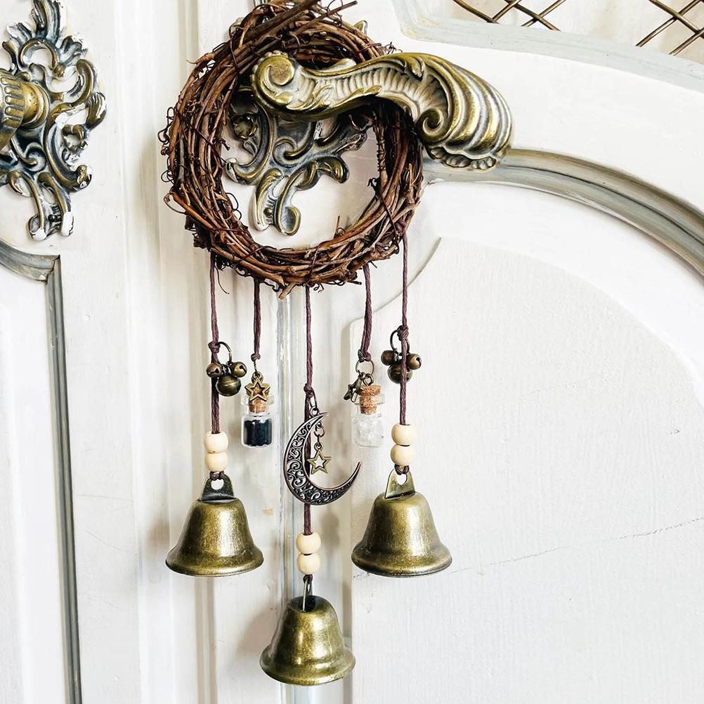 Witch Wind Chimes Wreath Handmade Witch Bells Protection Door Hangers Hanging Witch Bells Wind Chimes for Home Door - Image 3