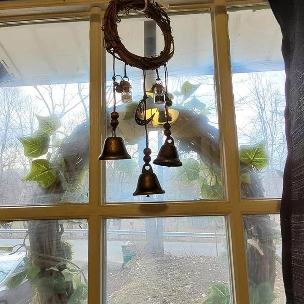 Witch Wind Chimes Wreath Handmade Witch Bells Protection Door Hangers Hanging Witch Bells Wind Chimes for Home Door - Image 5