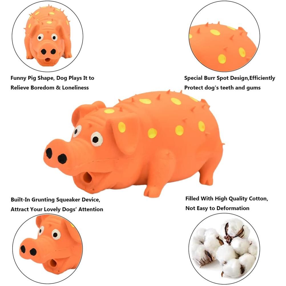 Pig Squeaky Dog Toy Interactive Dog Chew Toy Rubber Pig Dog Toy for Small Medium Large Dogs - Image 3