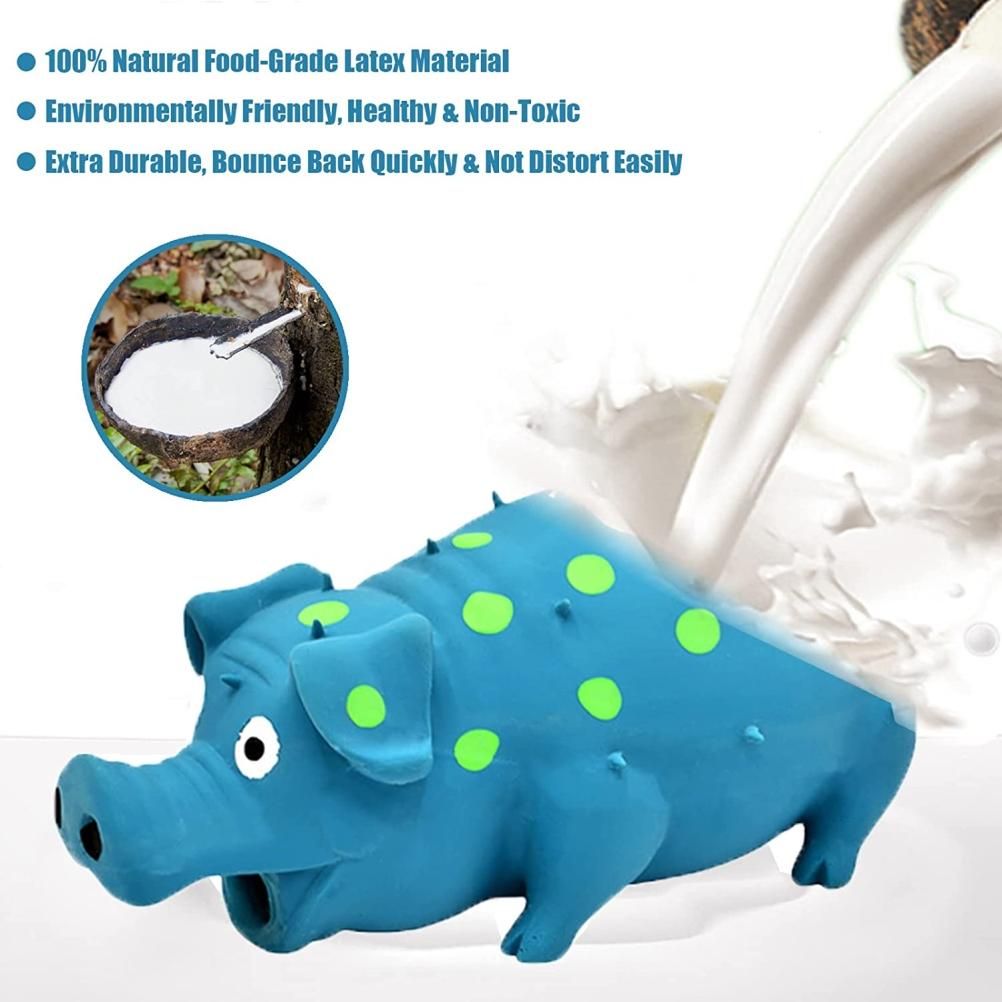 Pig Squeaky Dog Toy Interactive Dog Chew Toy Rubber Pig Dog Toy for Small Medium Large Dogs - Image 4