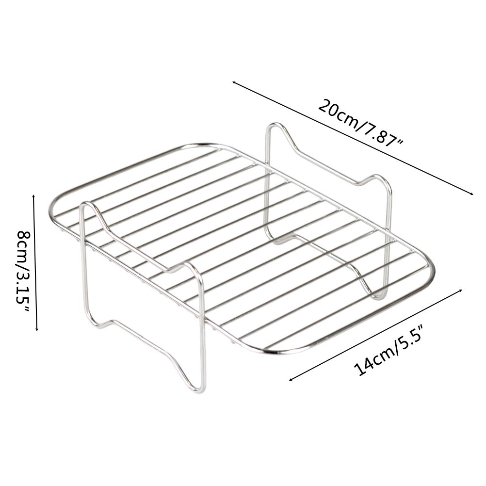 2Pcs Air Fryer Rack 304 Stainless Steel Dehydrator Rack with 4 Barbecue Sticks for 8QT Dual Basket Air Fryer - Image 3