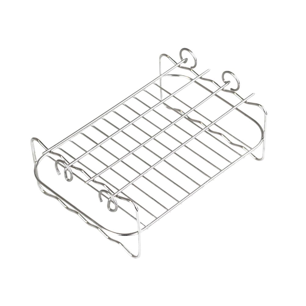 2Pcs Air Fryer Rack 304 Stainless Steel Dehydrator Rack with 4 Barbecue Sticks for 8QT Dual Basket Air Fryer - Image 5