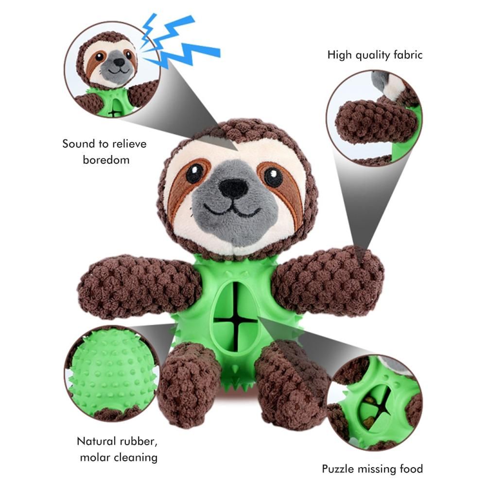 Plush Dog Toys Interactive Dog Puzzle Toys Cute Sloth Teething Chew Squeaky Dog Toys for Small Medium Large Dogs - Image 3