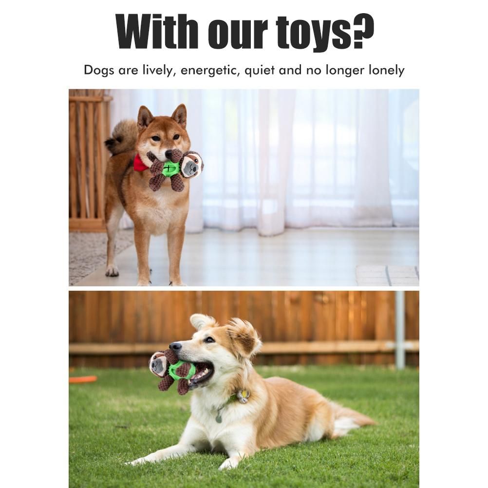 Plush Dog Toys Interactive Dog Puzzle Toys Cute Sloth Teething Chew Squeaky Dog Toys for Small Medium Large Dogs - Image 5