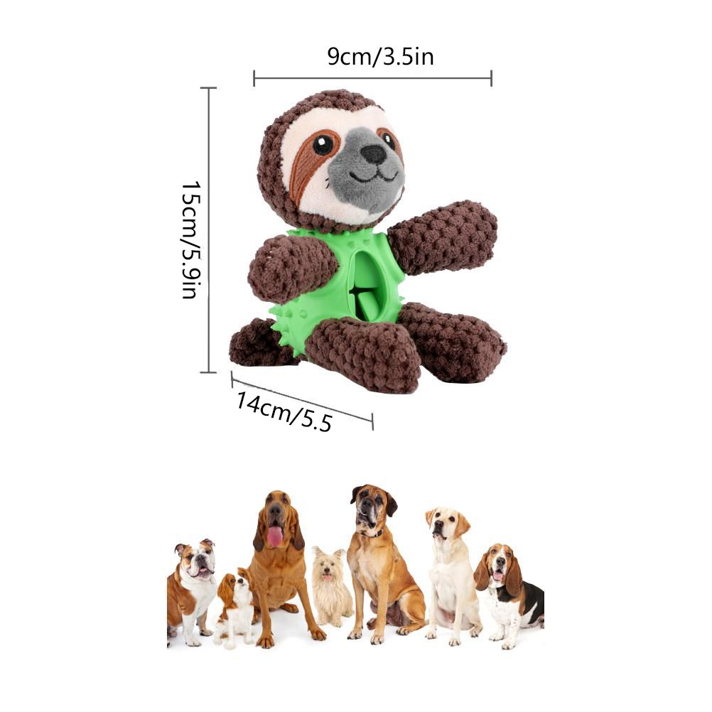 Plush Dog Toys Interactive Dog Puzzle Toys Cute Sloth Teething Chew Squeaky Dog Toys for Small Medium Large Dogs - Image 7