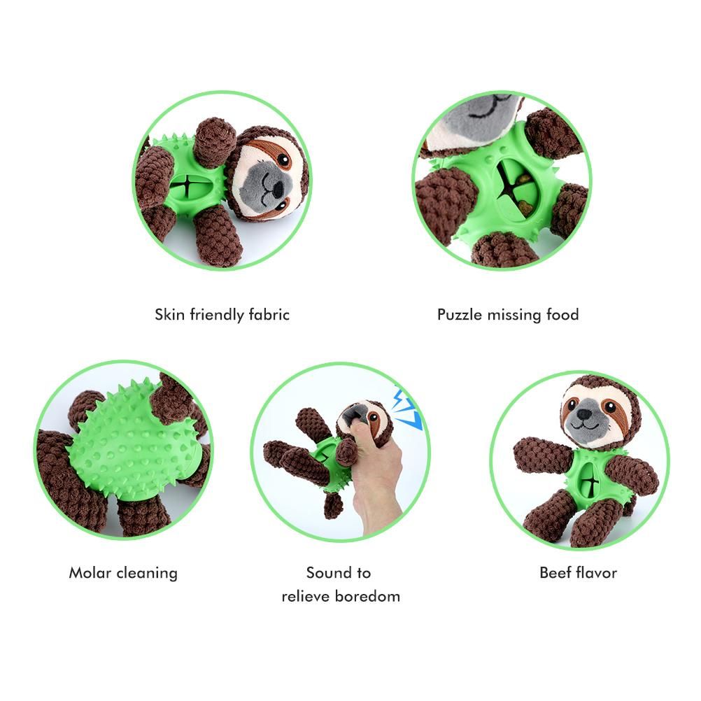 Plush Dog Toys Interactive Dog Puzzle Toys Cute Sloth Teething Chew Squeaky Dog Toys for Small Medium Large Dogs - Image 8