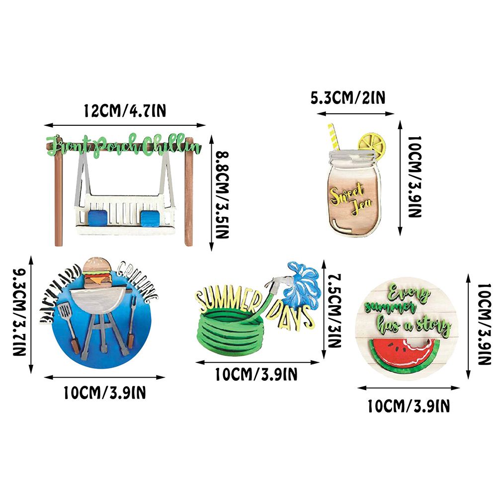 Summer Tiered Tray Decor Set Farmhouse Wood Tiered Tray Decor Items Summer Theme Mini Wooden Signs Home Kitchen Decorations - Image 2