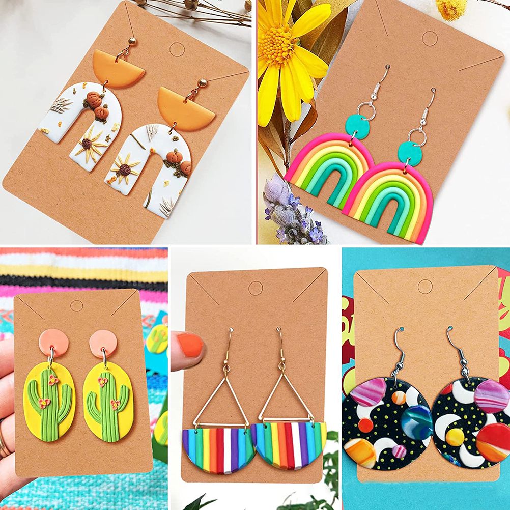 Polymer Clay Cutters DIY Clay Cutters Shapes for Polymer Jewelry Making with Earring Cards Hooks DIY Plastic Bags - Image 7