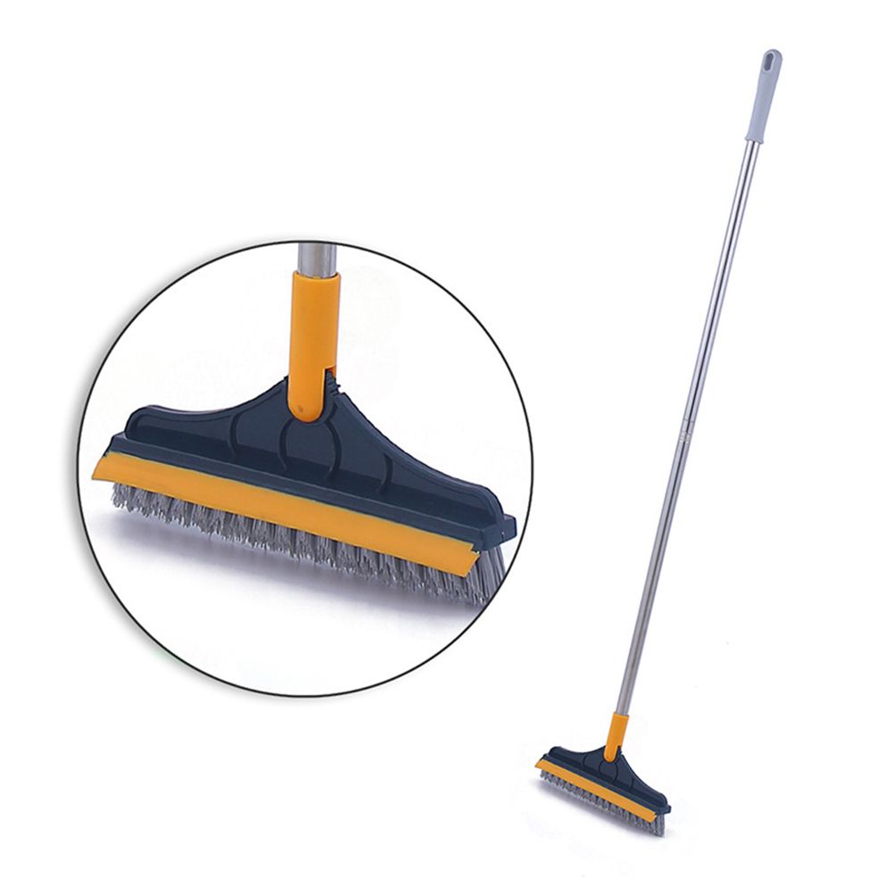 Floor Scrub Brush with Detachable Long Handle 120° Rotating Shower Floor Scrubber Household Cleaning Brush for Bathroom Kitchen - Image 1