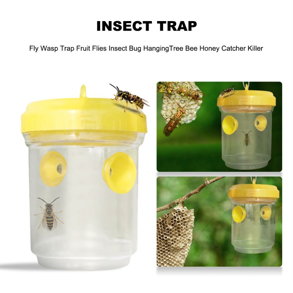 Wasp Trap Hanging Wasp Cather Wasp Killer Reusable Bee Trap Catcher for Wasps Hornets Insects Fruit Fly Trap - Image 3
