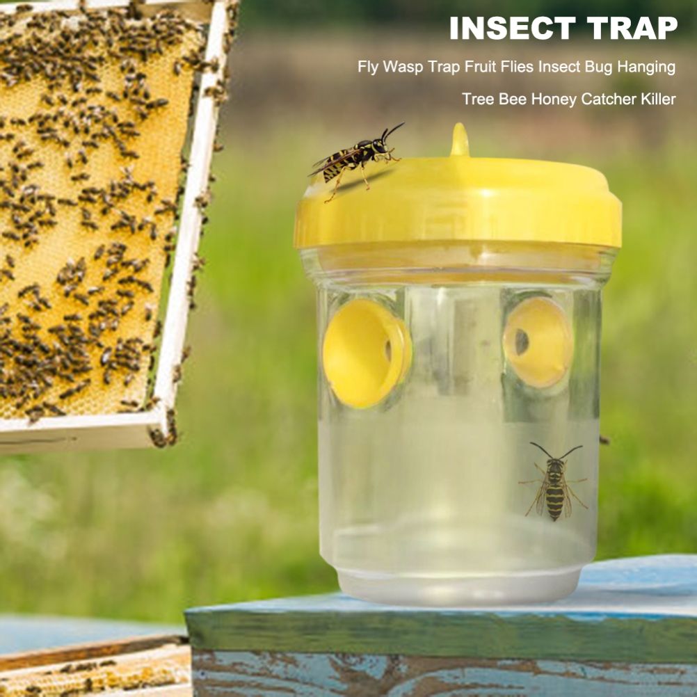 Wasp Trap Hanging Wasp Cather Wasp Killer Reusable Bee Trap Catcher for Wasps Hornets Insects Fruit Fly Trap - Image 4