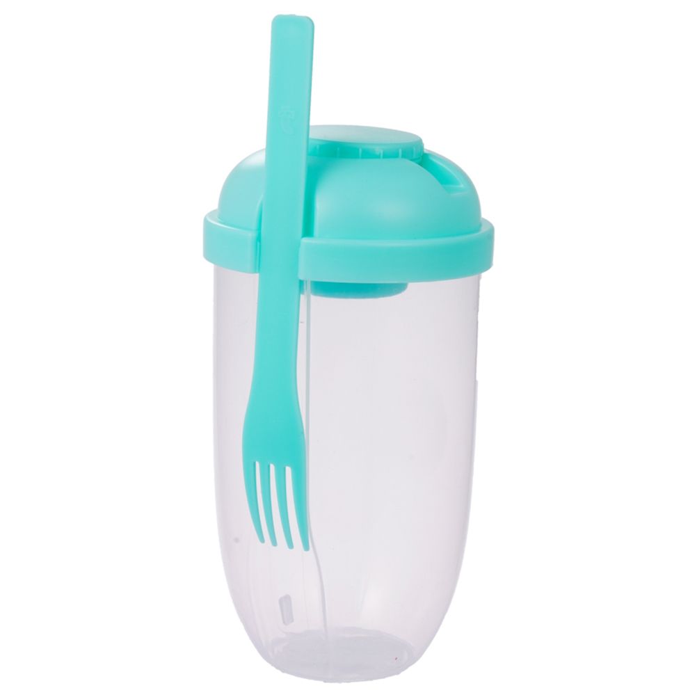 Fresh Salad Container Serving Cup with Dressing Container Fork Portable Plastic Food Storage Bottle for Picnic Lunch - Image 1