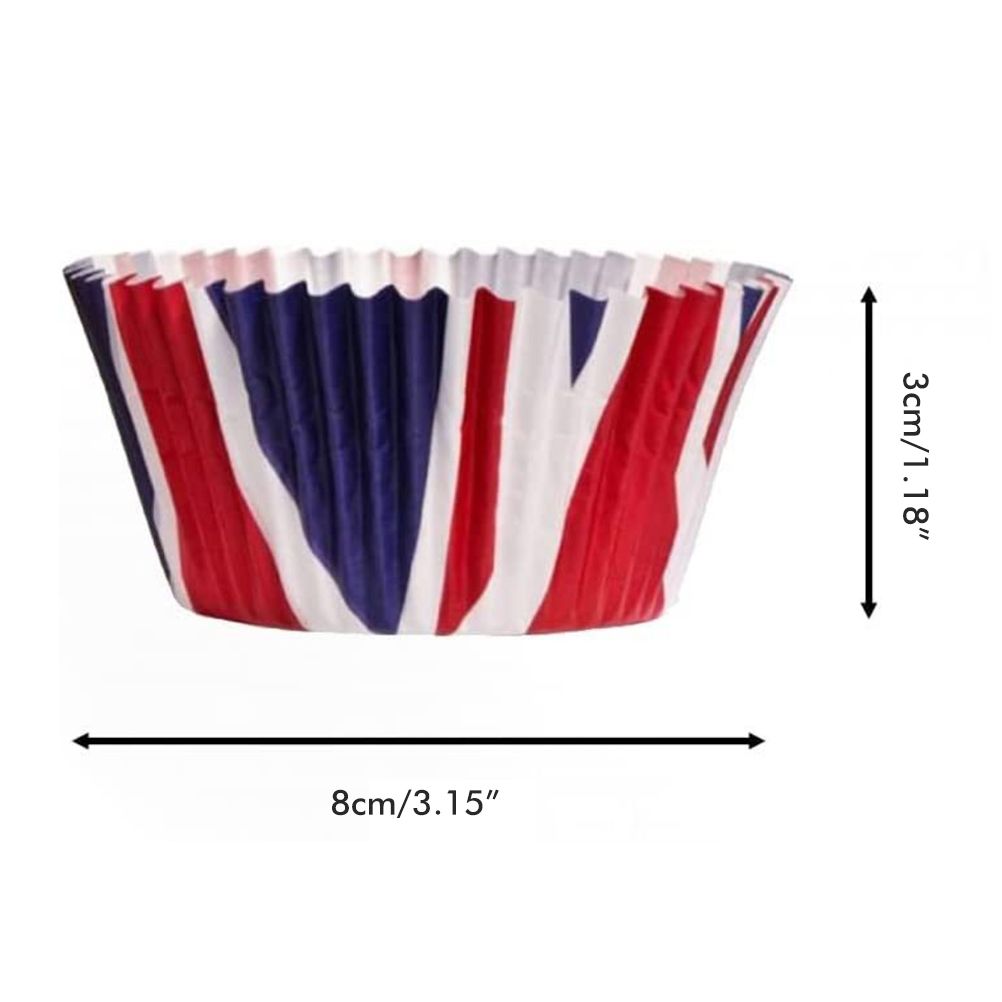 200Pcs Union Jack Mini Paper Baking Cups Cupcake Liners Cupcake Wrappers for Queen Platinum Jubilee Party Supplies Decorations - Image 2