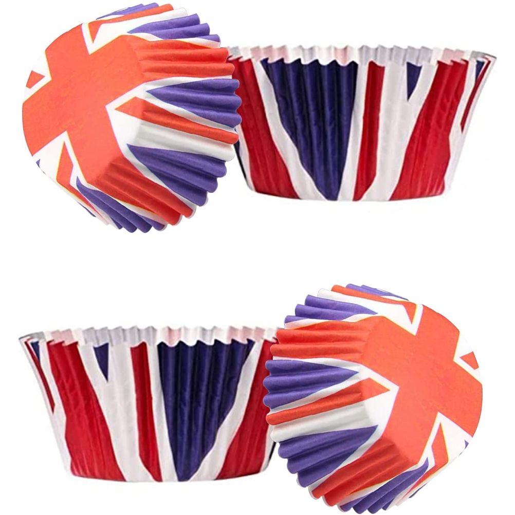 200Pcs Union Jack Mini Paper Baking Cups Cupcake Liners Cupcake Wrappers for Queen Platinum Jubilee Party Supplies Decorations - Image 3