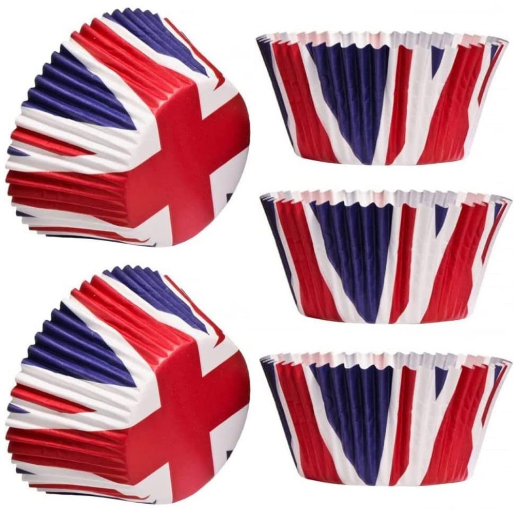 200Pcs Union Jack Mini Paper Baking Cups Cupcake Liners Cupcake Wrappers for Queen Platinum Jubilee Party Supplies Decorations - Image 5
