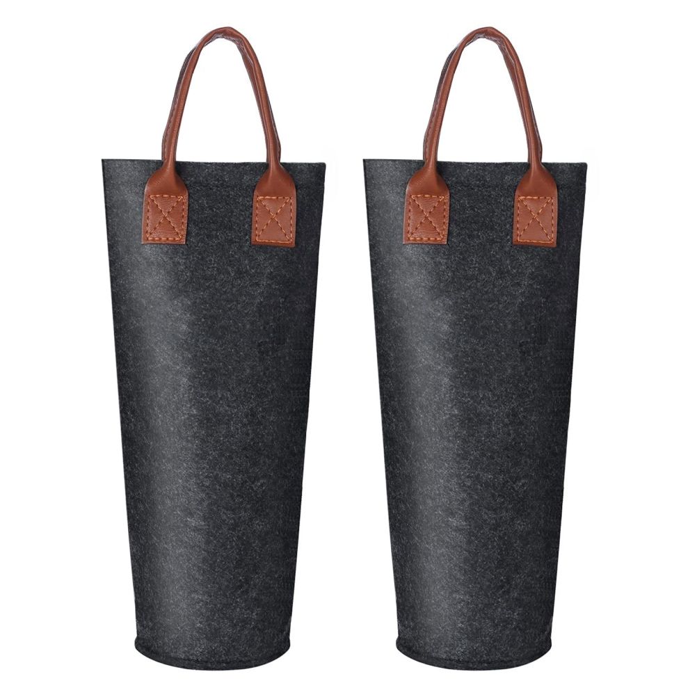 Single Bottle Wine Tote Bag Portable Felt Insulated Padded Thermal Wine Carrier Bag Wine Cooler for Travel Picnic Beach Wine Gifts - Image 1