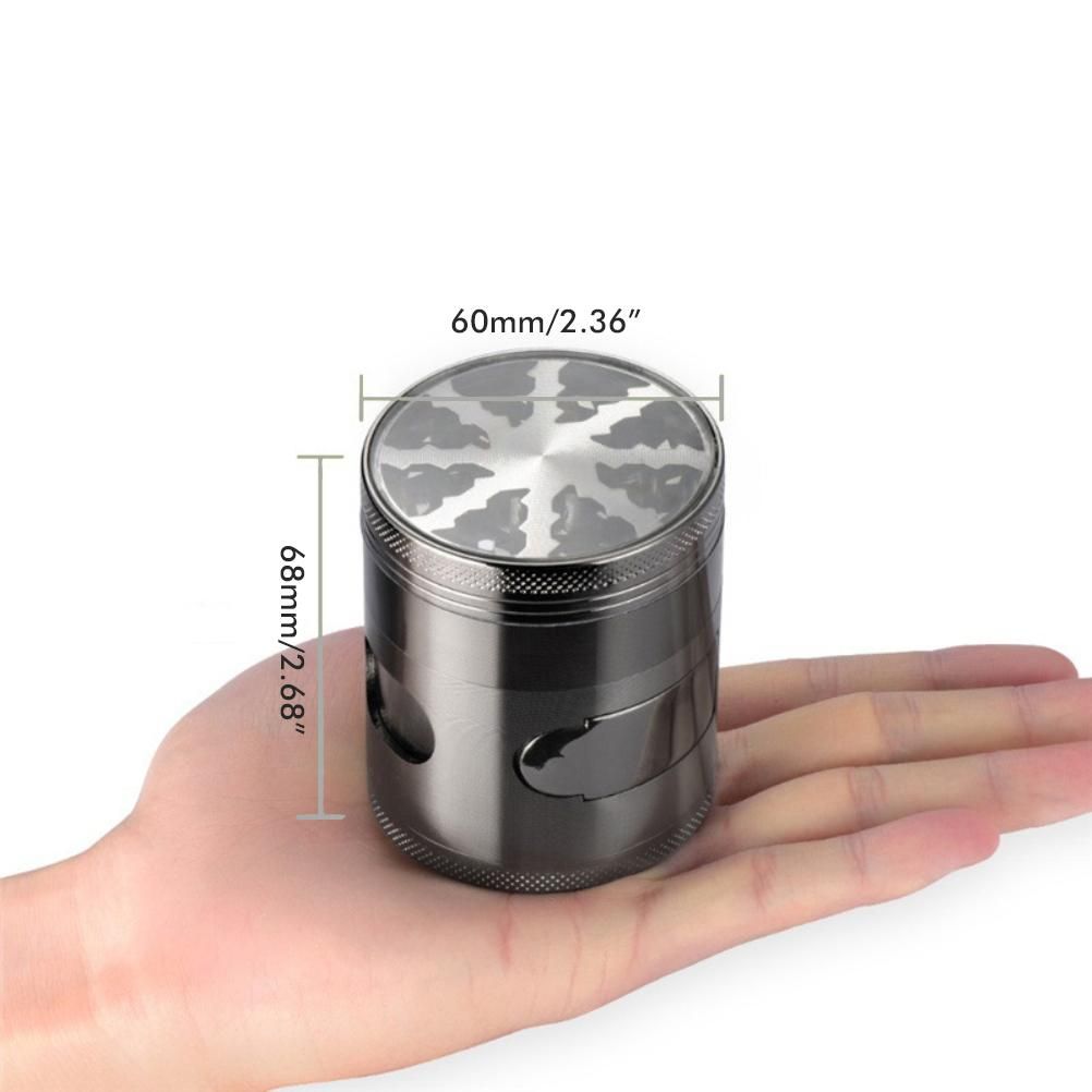 4 Layer 60mm Herb Grinder Zinc Alloy Spice Grass Mill Grinders with Magnetic Lid - Image 5