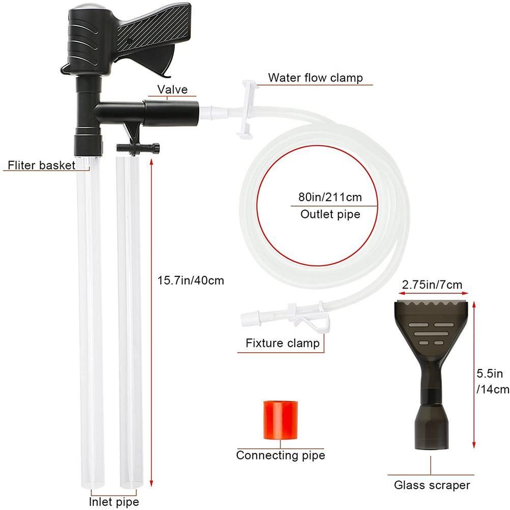 5 in 1 Aquarium Vacuum Gravel Cleaner Fish Tank Cleaning Tools Gravel Vacuum for Aquarium - Image 2