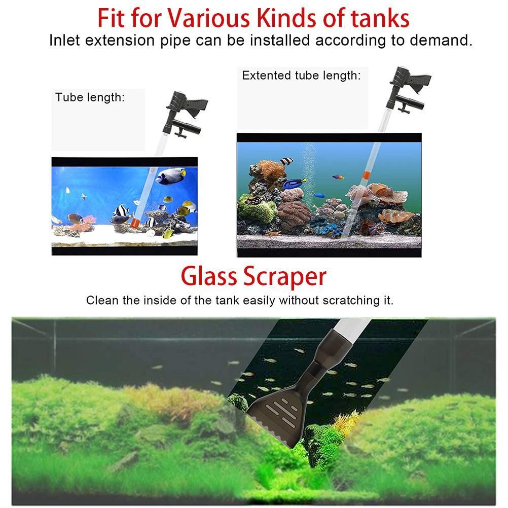 5 in 1 Aquarium Vacuum Gravel Cleaner Fish Tank Cleaning Tools Gravel Vacuum for Aquarium - Image 3