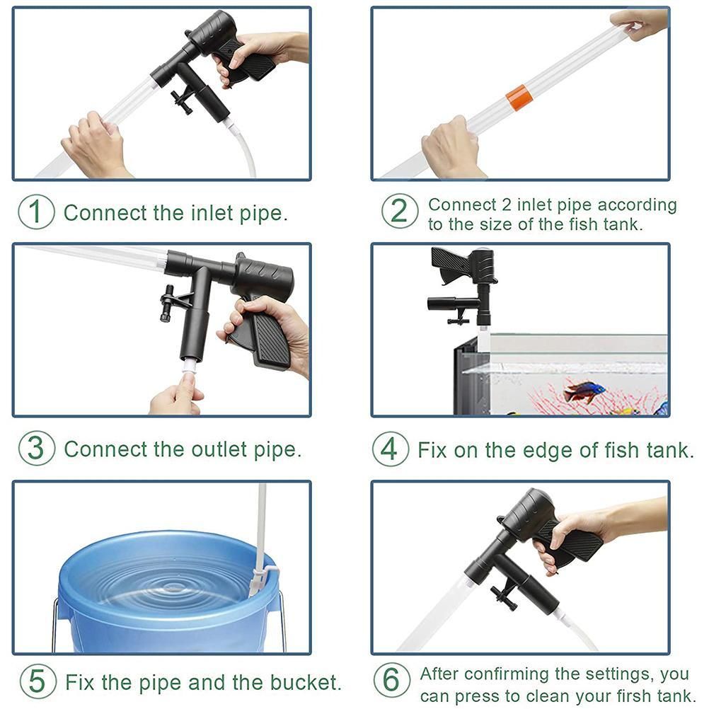 5 in 1 Aquarium Vacuum Gravel Cleaner Fish Tank Cleaning Tools Gravel Vacuum for Aquarium - Image 4