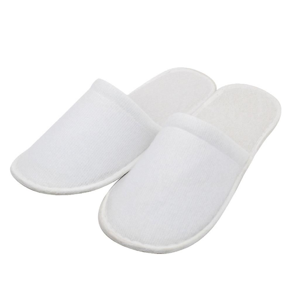 1 Pair Fleece Slippers Portable Washable One Time Non Slip Thick Home Slippers for Family Spa Guests Hotels Travel - Image 1
