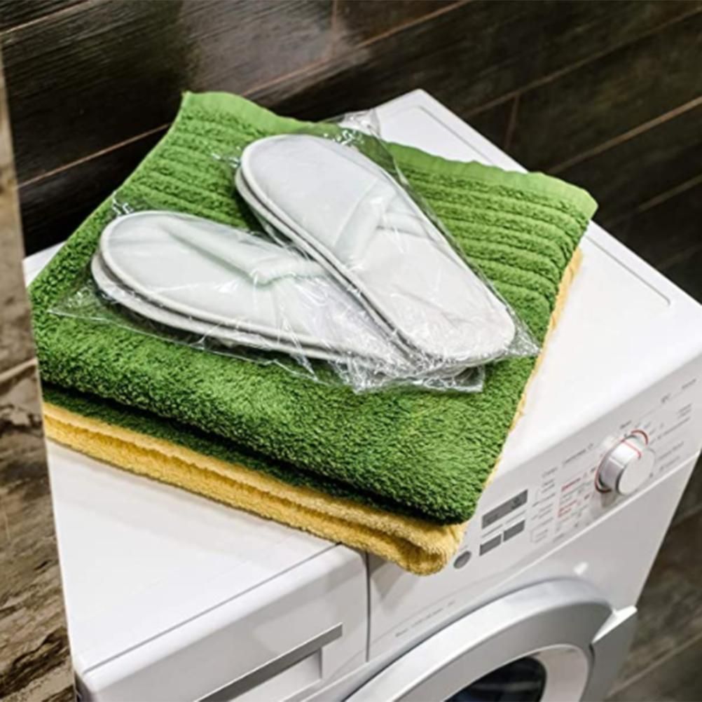 1 Pair Fleece Slippers Portable Washable One Time Non Slip Thick Home Slippers for Family Spa Guests Hotels Travel - Image 2