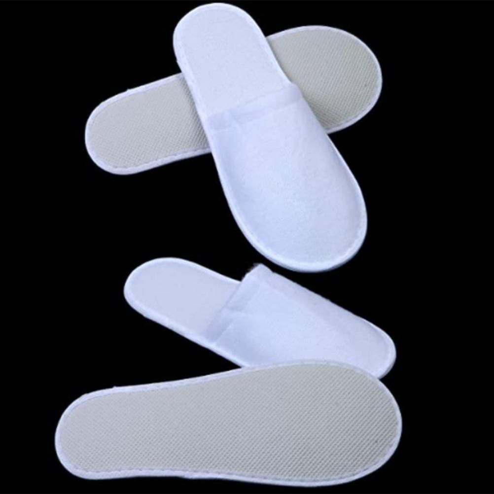 1 Pair Fleece Slippers Portable Washable One Time Non Slip Thick Home Slippers for Family Spa Guests Hotels Travel - Image 5