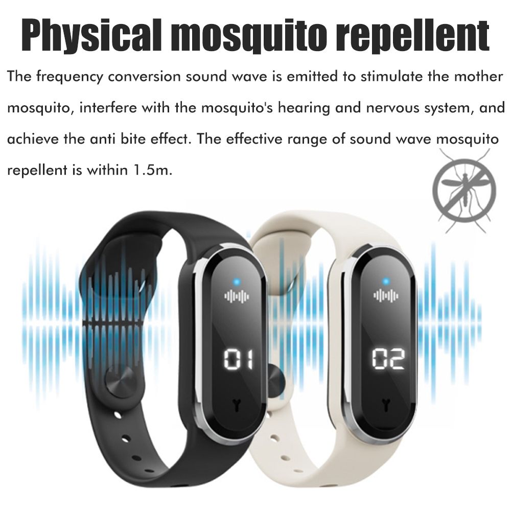 Mosquito Repellent Watch Ultrasonic Mosquito Repellent Bracelet Rechargeable Anti Mosquito Repeller Wristband - Image 3