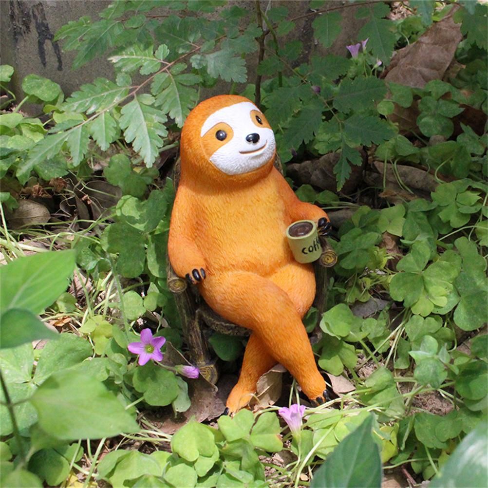 Animal Figurine Sloth on Rocking Chair Resin Miniature Ornament Flower Pot Desktop Garden Home Decoration Resin Crafts - Image 4
