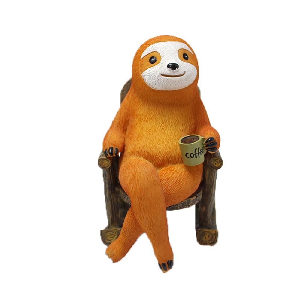 Animal Figurine Sloth on Rocking Chair Resin Miniature Ornament Flower Pot Desktop Garden Home Decoration Resin Crafts - Image 7