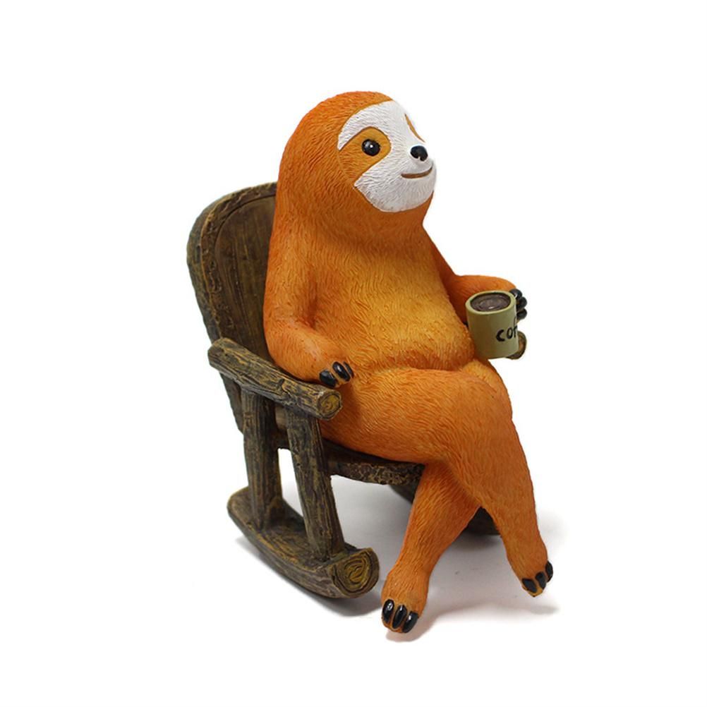 Animal Figurine Sloth on Rocking Chair Resin Miniature Ornament Flower Pot Desktop Garden Home Decoration Resin Crafts - Image 8