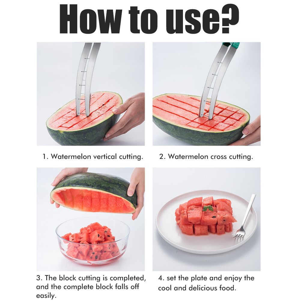 Watermelon Cutter Grater 304 Stainless Steel Watermelon Cube Cutter Fruit Salad Melon Cutter Kitchen Gadget - Image 8